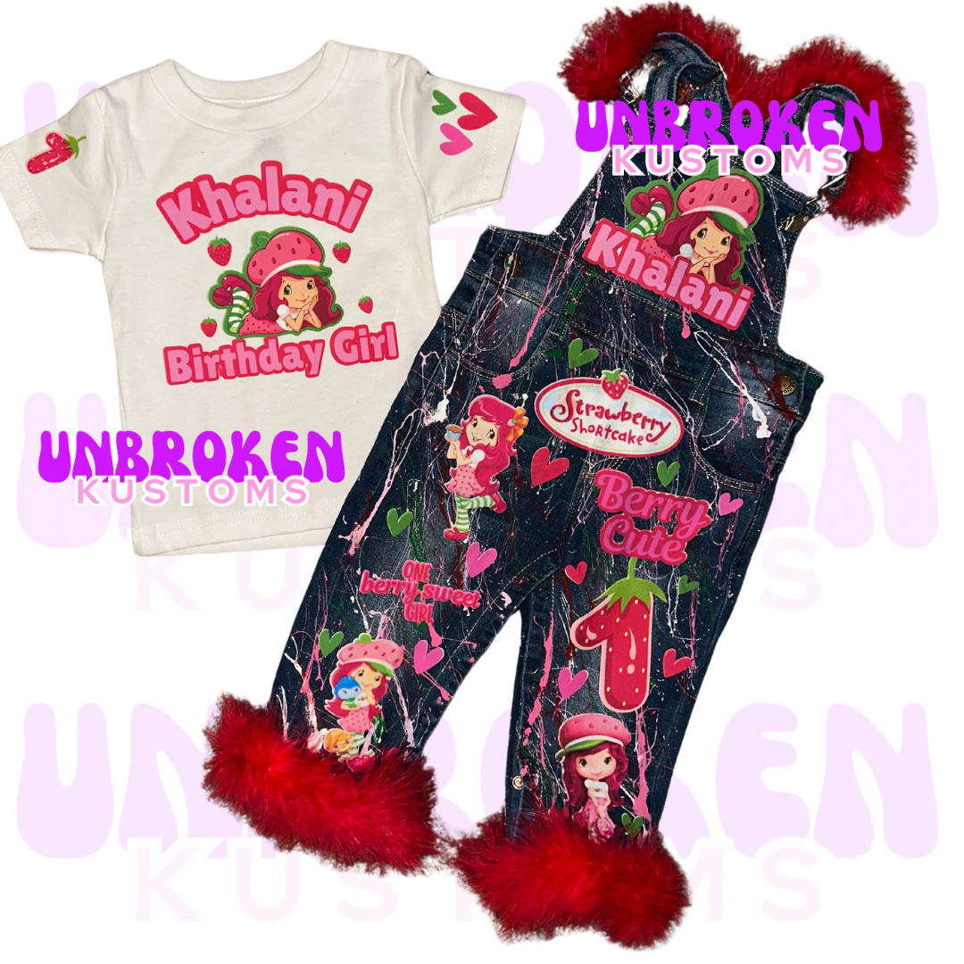 Strawberry Shortcake Birthday Set - Strawberry Shortcake Birthday Outfit - Strawberry Shortcake Birthday