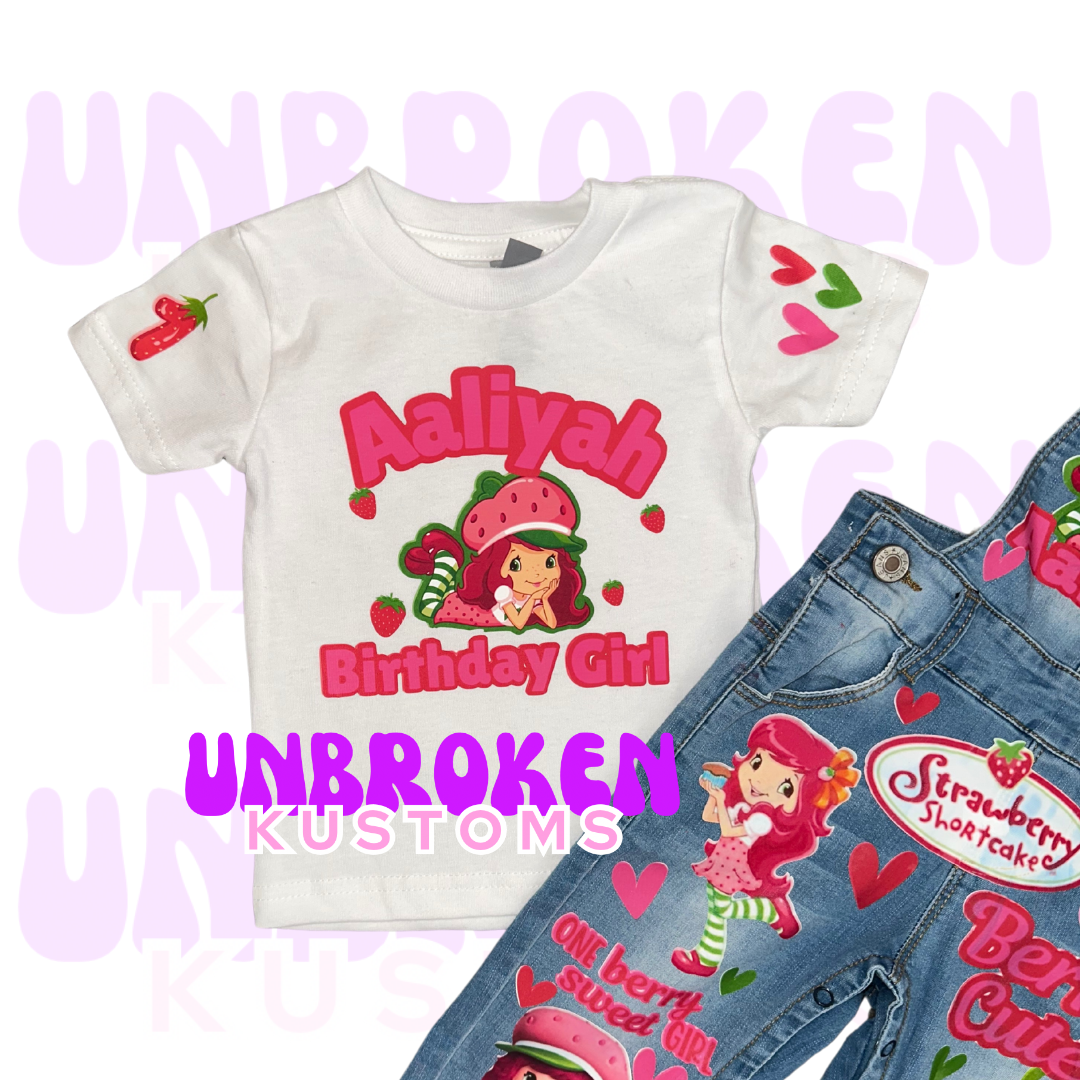 Strawberry Shortcake Birthday Set - Strawberry Shortcake Birthday Outfit - Strawberry Shortcake Birthday