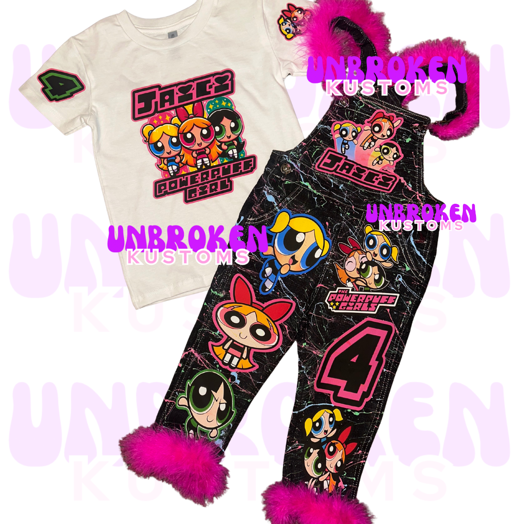PowerPuff Girls Birthday Set - Power Puff Girls Birthday Outfit - Power Puff Girls Birthday