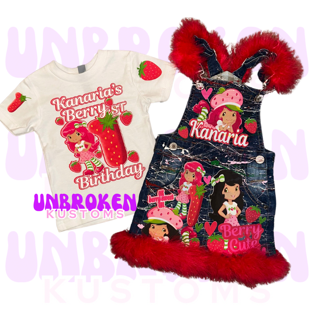 Strawberry Shortcake Birthday Set - Strawberry Shortcake Birthday Outfit - Strawberry Shortcake Birthday