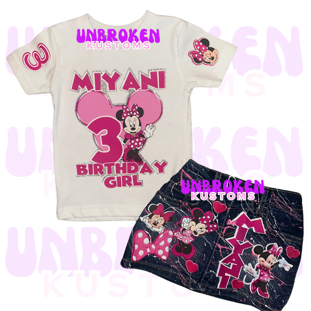 Minnie Mouse Birthday Set - Minnie Mouse Birthday Outfit - Minnie Mouse Birthday