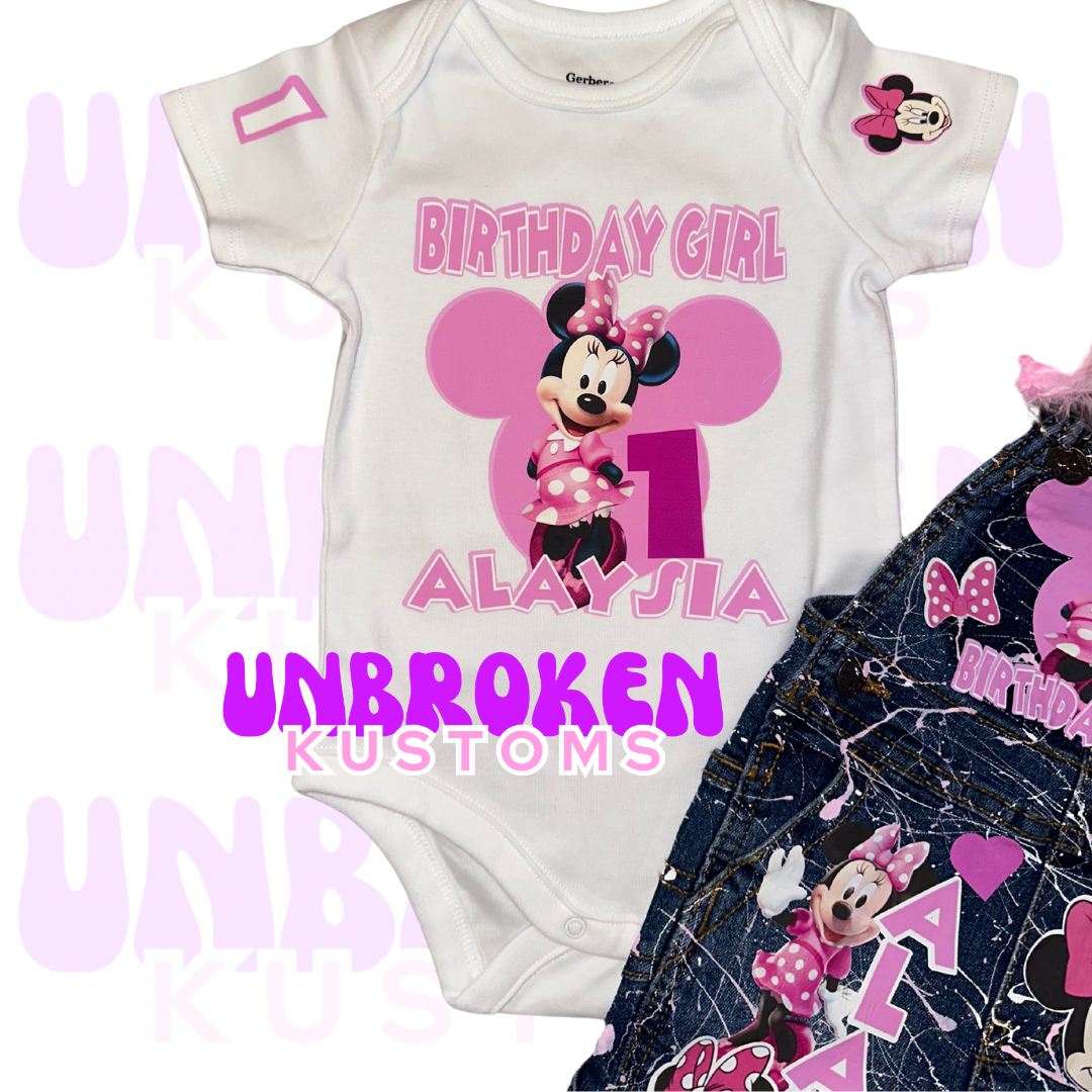 Minnie Mouse Birthday Set - Minnie Mouse Birthday Outfit - Minnie Mouse Birthday