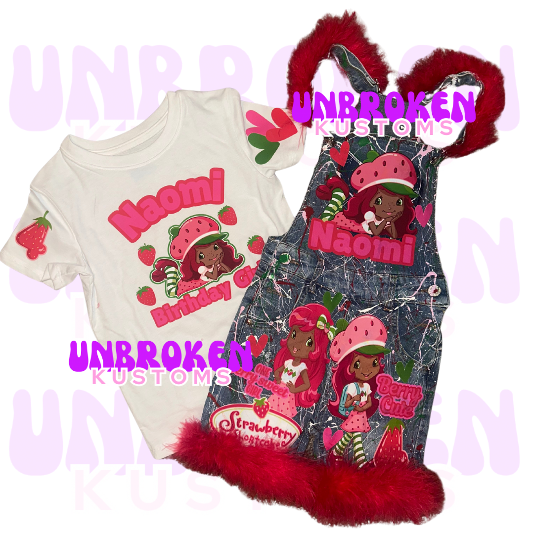 Strawberry Shortcake Birthday Set - Strawberry Shortcake Birthday Outfit - Strawberry Shortcake Birthday