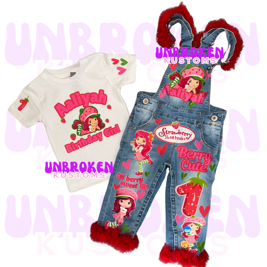 Strawberry Shortcake Birthday Set - Strawberry Shortcake Birthday Outfit - Strawberry Shortcake Birthday