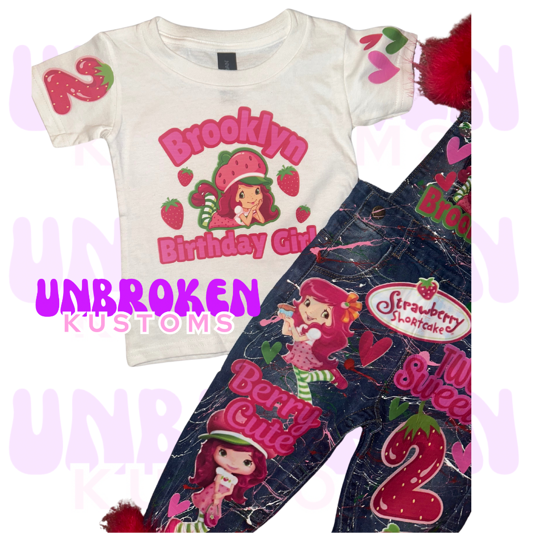 Strawberry Shortcake Birthday Set - Strawberry Shortcake Birthday Outfit - Strawberry Shortcake Birthday