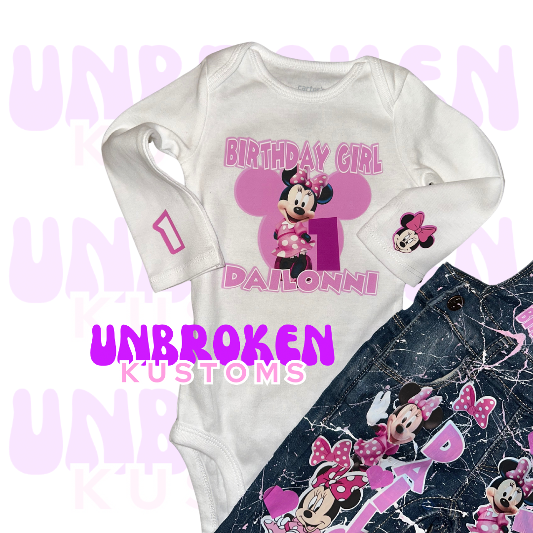 Minnie Mouse Birthday Set - Minnie Mouse Birthday Outfit - Minnie Mouse Birthday