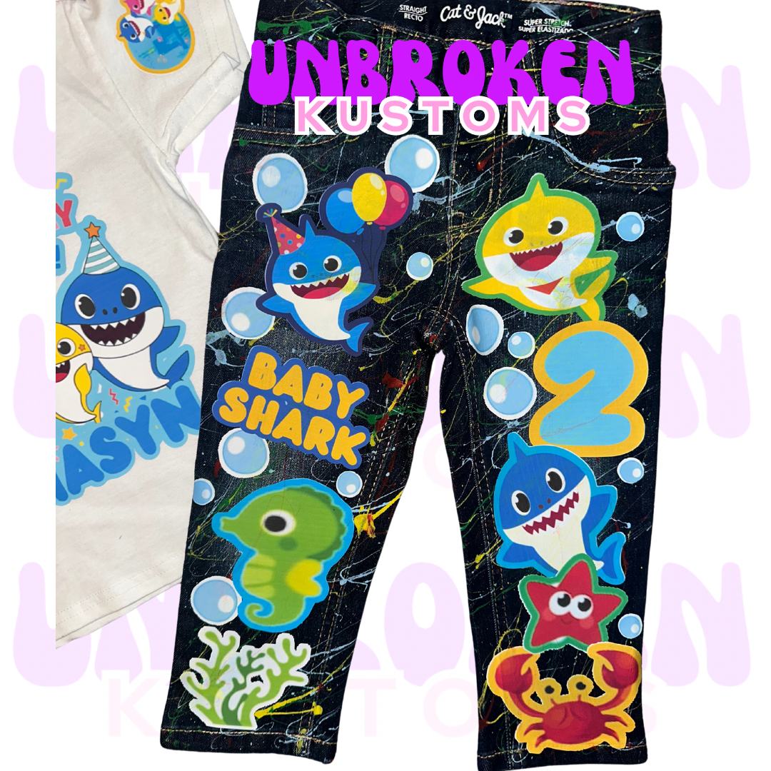 Baby Shark Birthday Set - Baby Shark Birthday Outfit - Baby Shark Birthday
