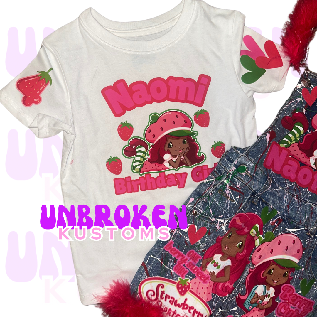 Strawberry Shortcake Birthday Set - Strawberry Shortcake Birthday Outfit - Strawberry Shortcake Birthday