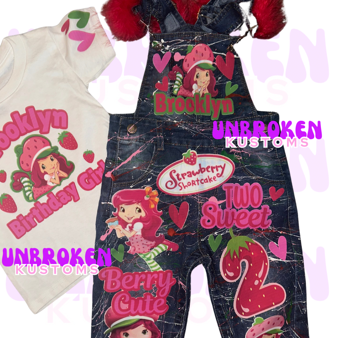 Strawberry Shortcake Birthday Set - Strawberry Shortcake Birthday Outfit - Strawberry Shortcake Birthday