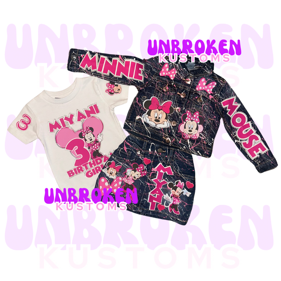 Minnie Mouse Birthday Set - Minnie Mouse Birthday Outfit - Minnie Mouse Birthday