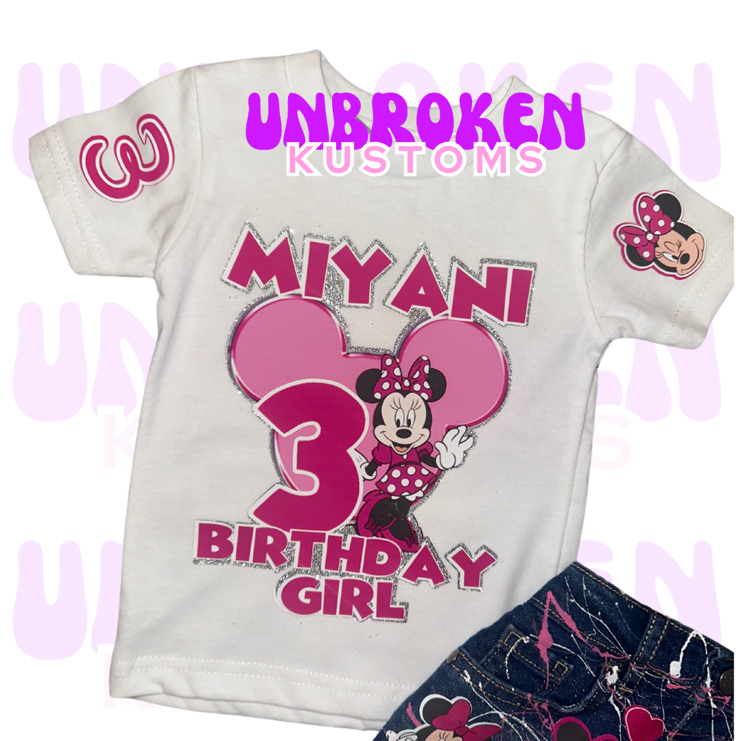 Minnie Mouse Birthday Set - Minnie Mouse Birthday Outfit - Minnie Mouse Birthday