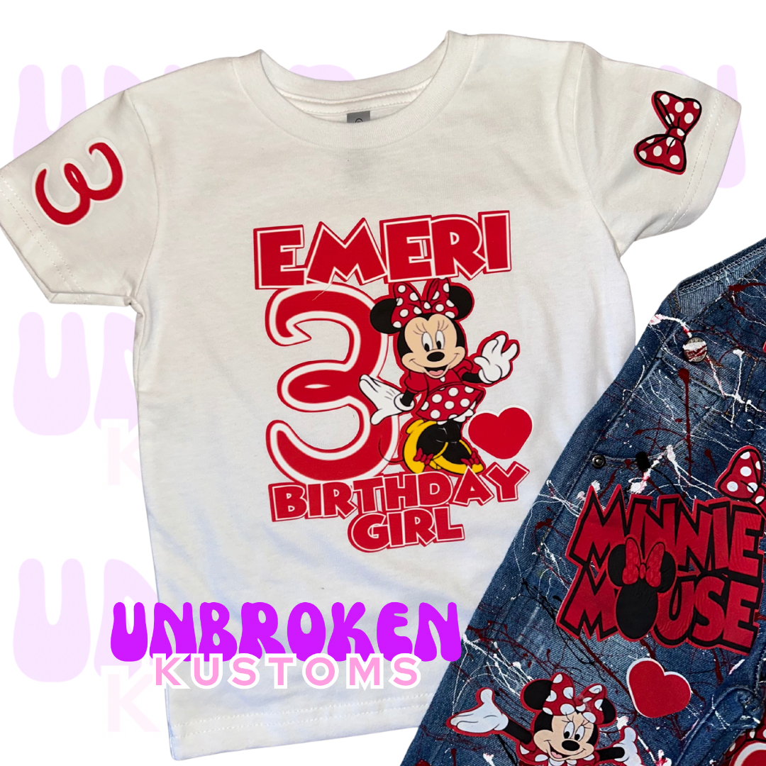Minnie Mouse Birthday Set - Minnie Mouse Birthday Outfit - Minnie Mouse Birthday