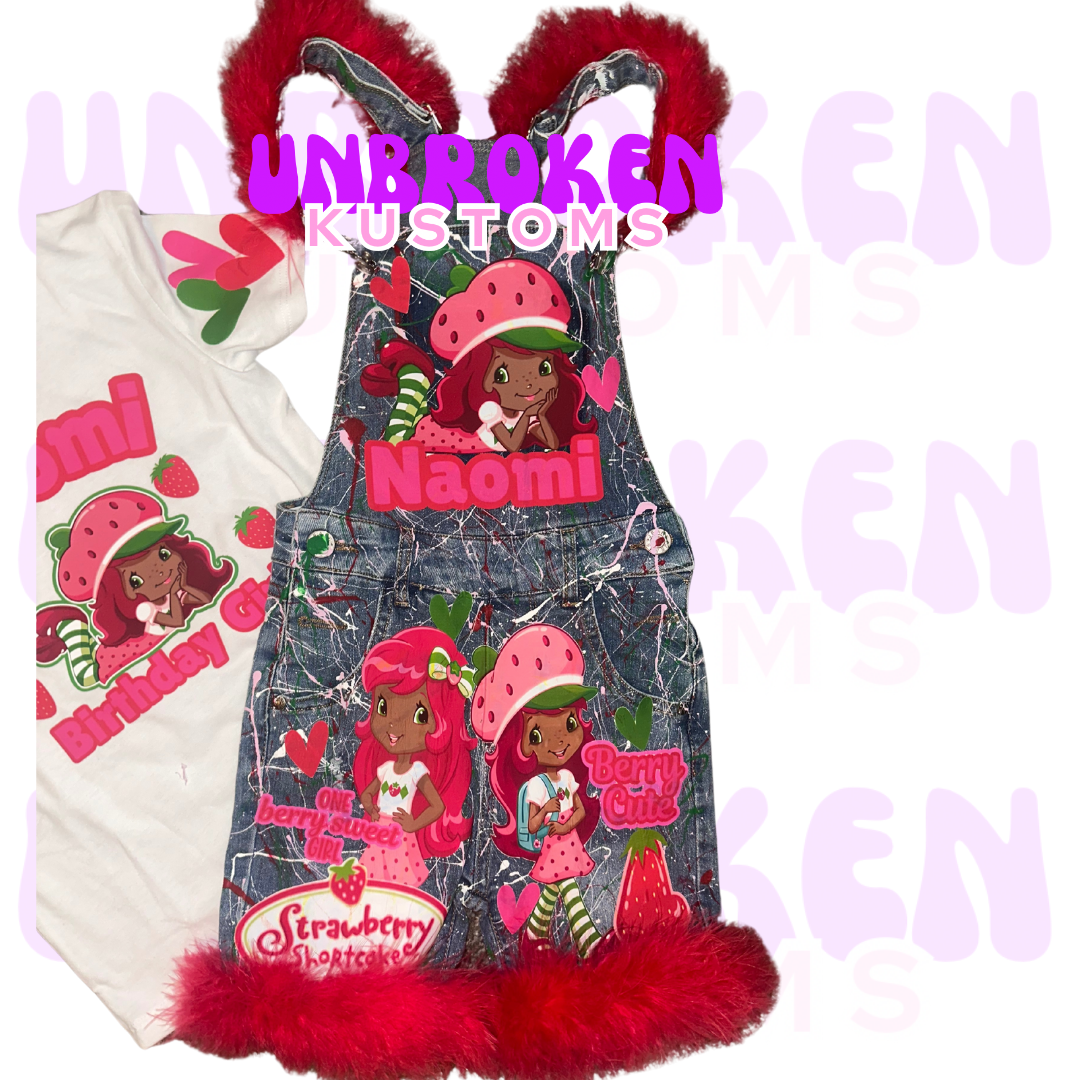 Strawberry Shortcake Birthday Set - Strawberry Shortcake Birthday Outfit - Strawberry Shortcake Birthday