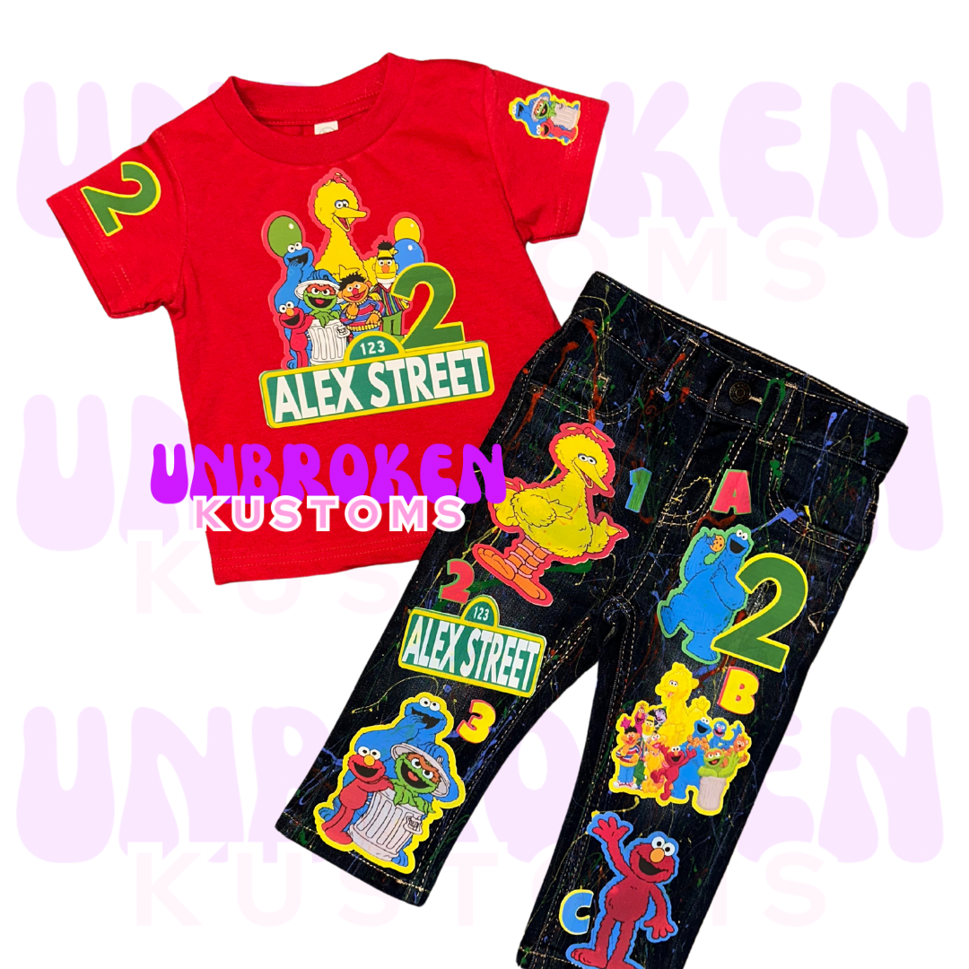 Sesame Street Birthday Set - Sesame Street Birthday Outfit - Sesame Street Birthday