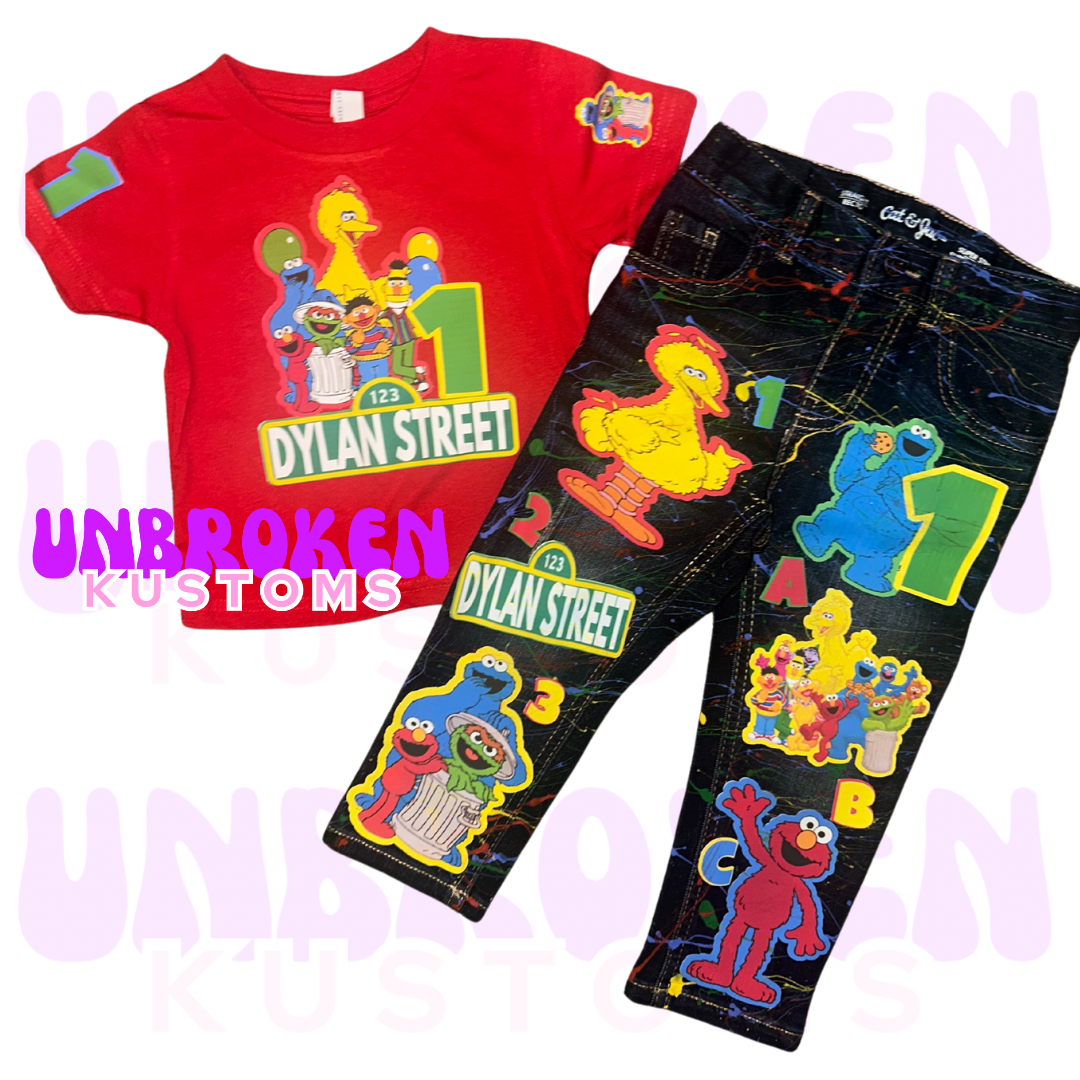 Sesame Street Birthday Set - Sesame Street Birthday Outfit - Sesame Street Birthday
