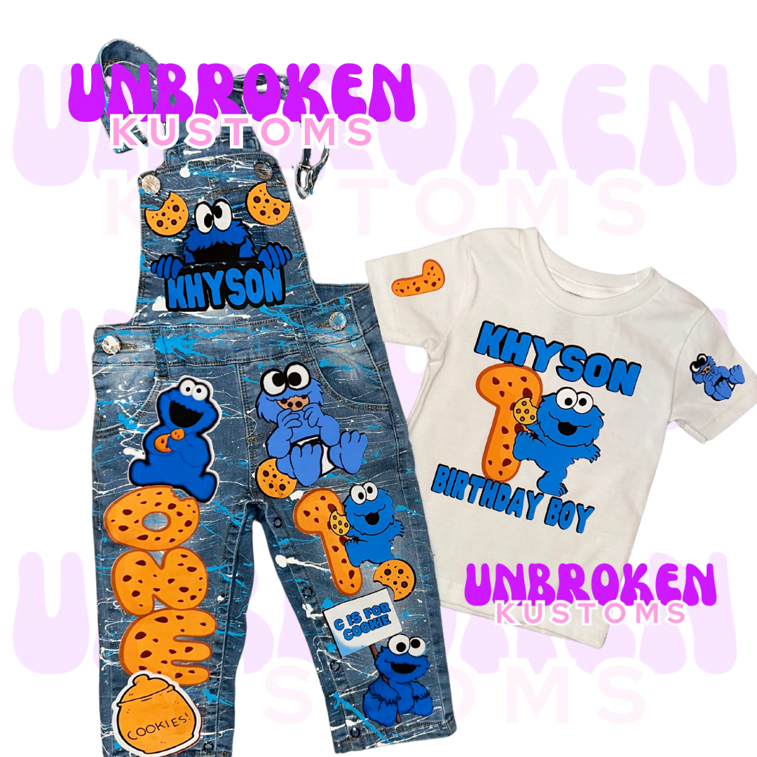 Cookie Monster Birthday Set - Cookie Monster Birthday Outfit - Cookie Monster Birthday