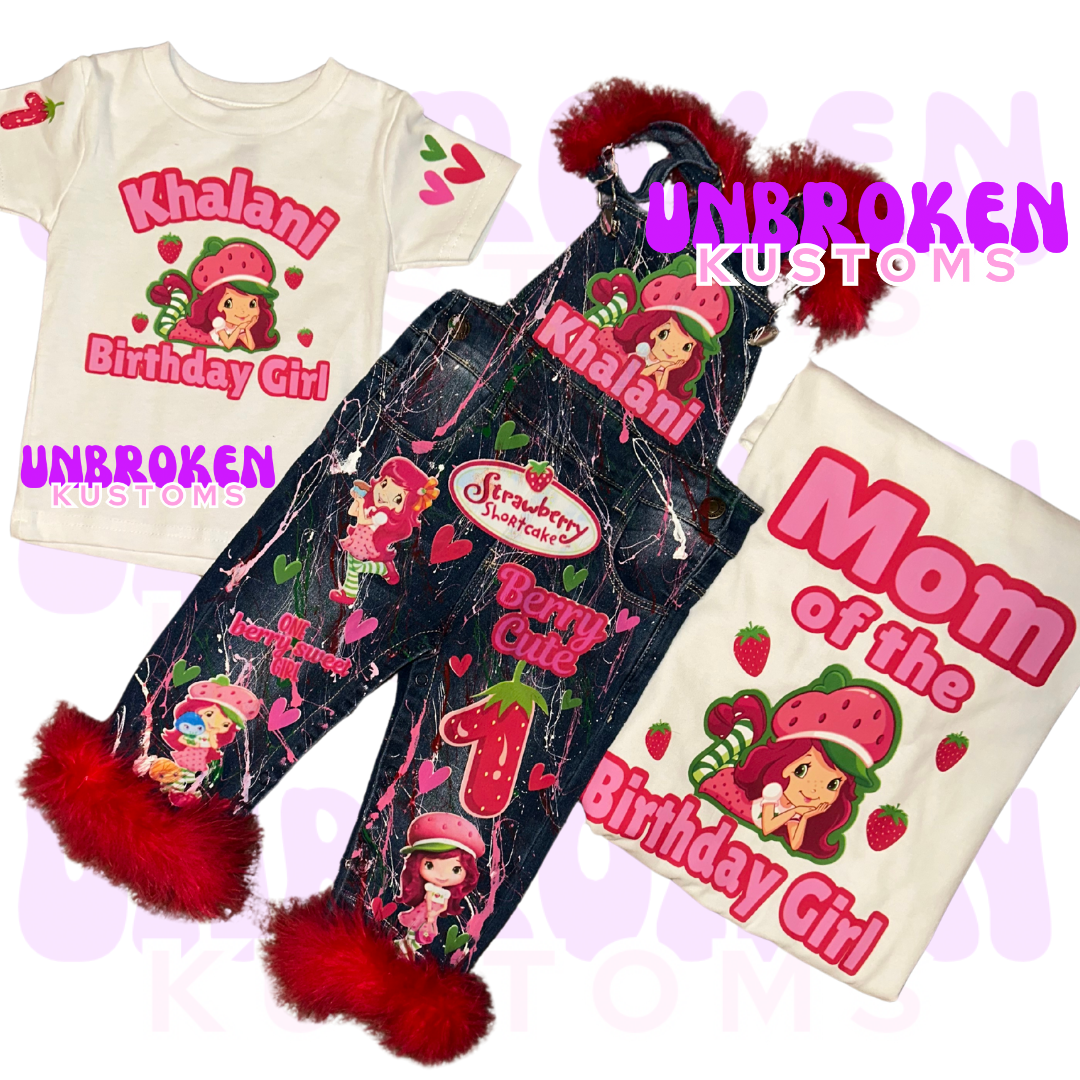Strawberry Shortcake Birthday Set - Strawberry Shortcake Birthday Outfit - Strawberry Shortcake Birthday