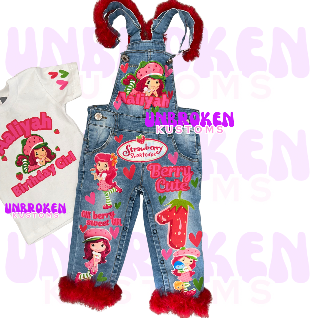 Strawberry Shortcake Birthday Set - Strawberry Shortcake Birthday Outfit - Strawberry Shortcake Birthday