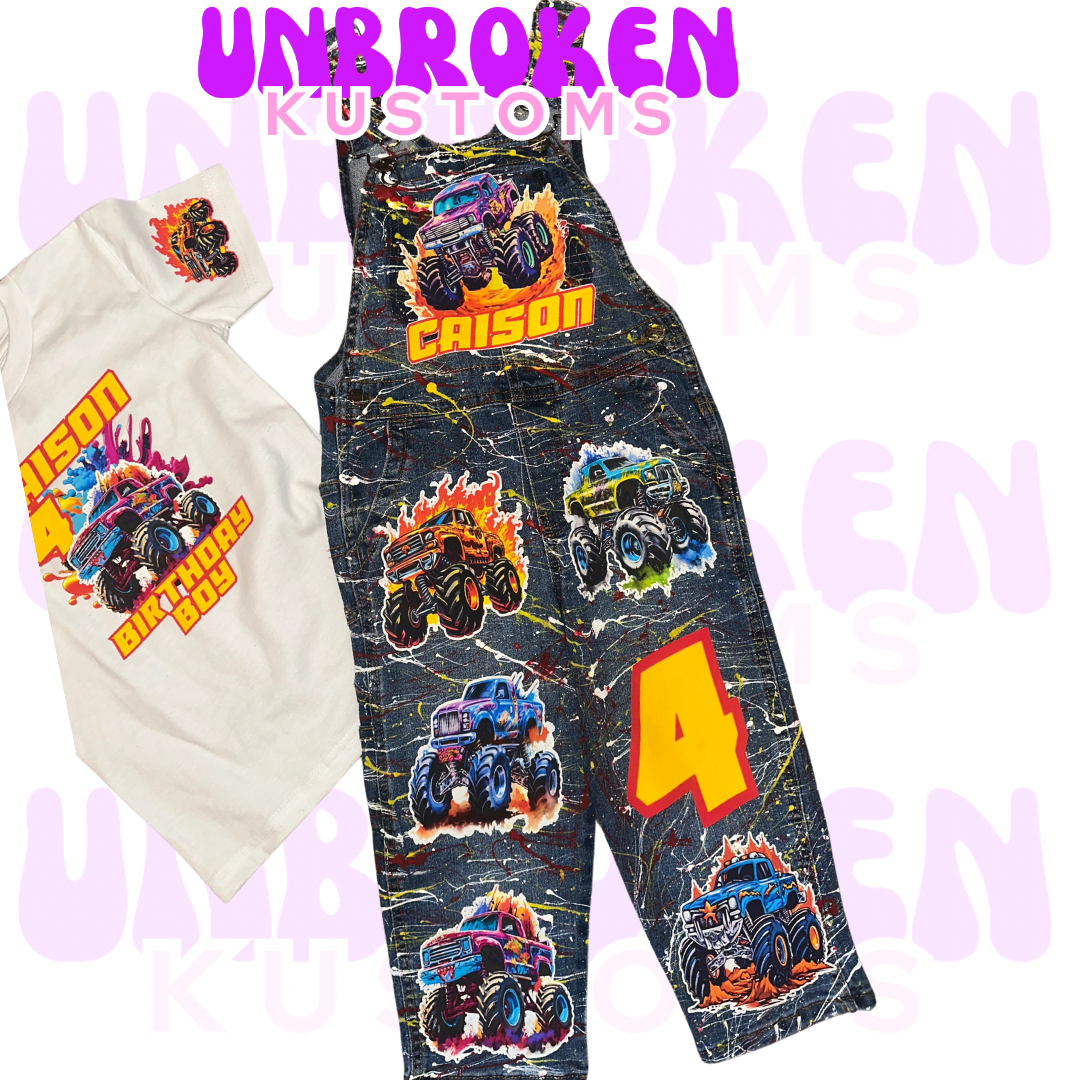 Monster Trucks Birthday Set - Monster Cars Birthday Outfit - Hot Wheels Birthday