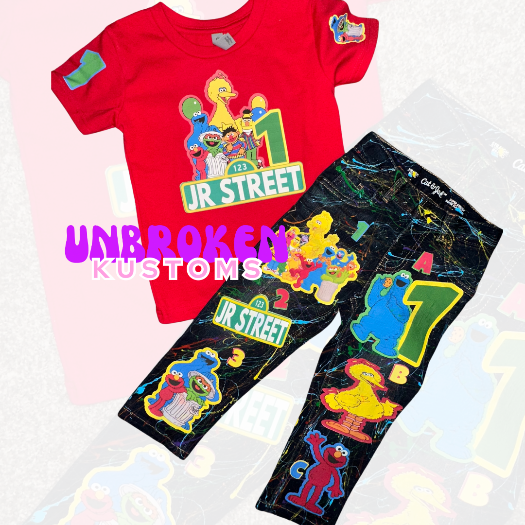 Sesame Street Birthday Set - Sesame Street Birthday Outfit - Sesame Street Birthday