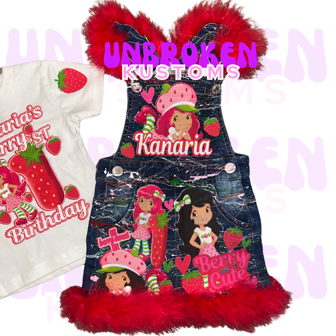 Strawberry Shortcake Birthday Set - Strawberry Shortcake Birthday Outfit - Strawberry Shortcake Birthday