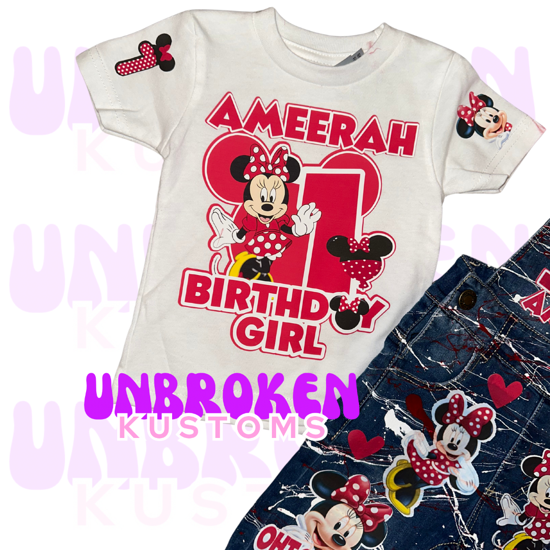 Minnie Mouse Birthday Set - Minnie Mouse Birthday Outfit - Minnie Mouse Birthday