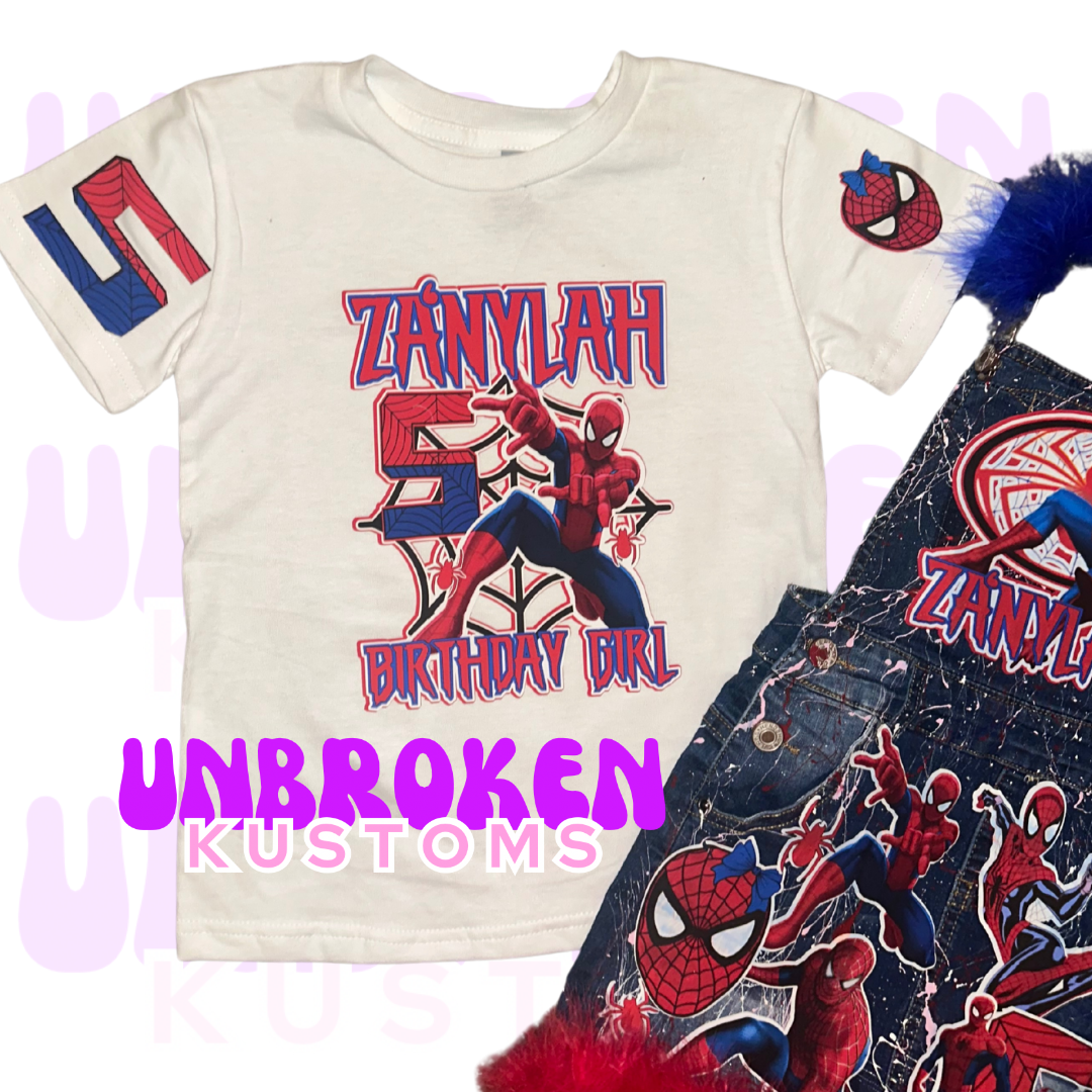 SpiderMan Birthday Set - Spider Girl Birthday Outfit - Spider Woman Birthday