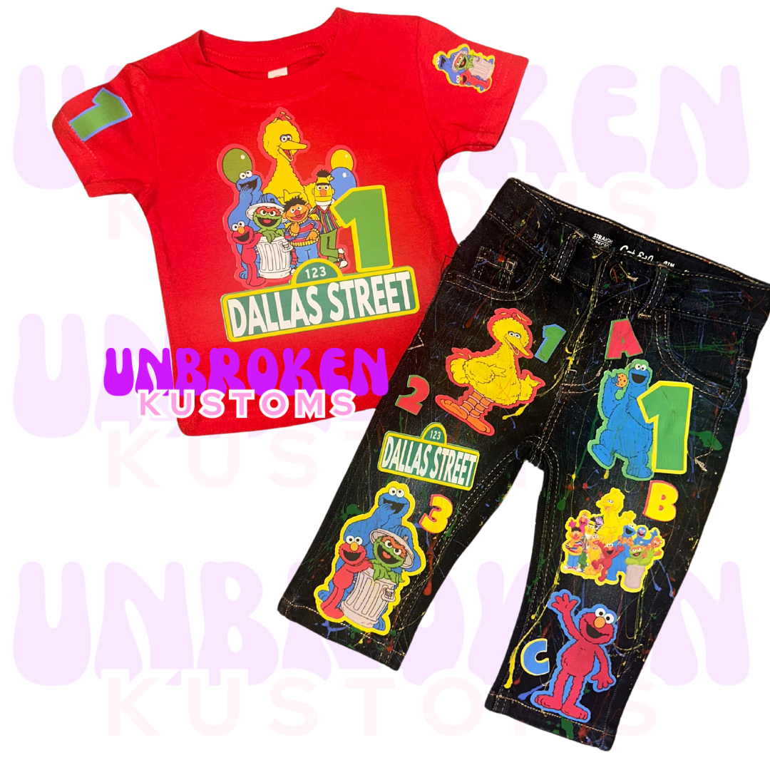 Sesame Street Birthday Set - Sesame Street Birthday Outfit - Sesame Street Birthday