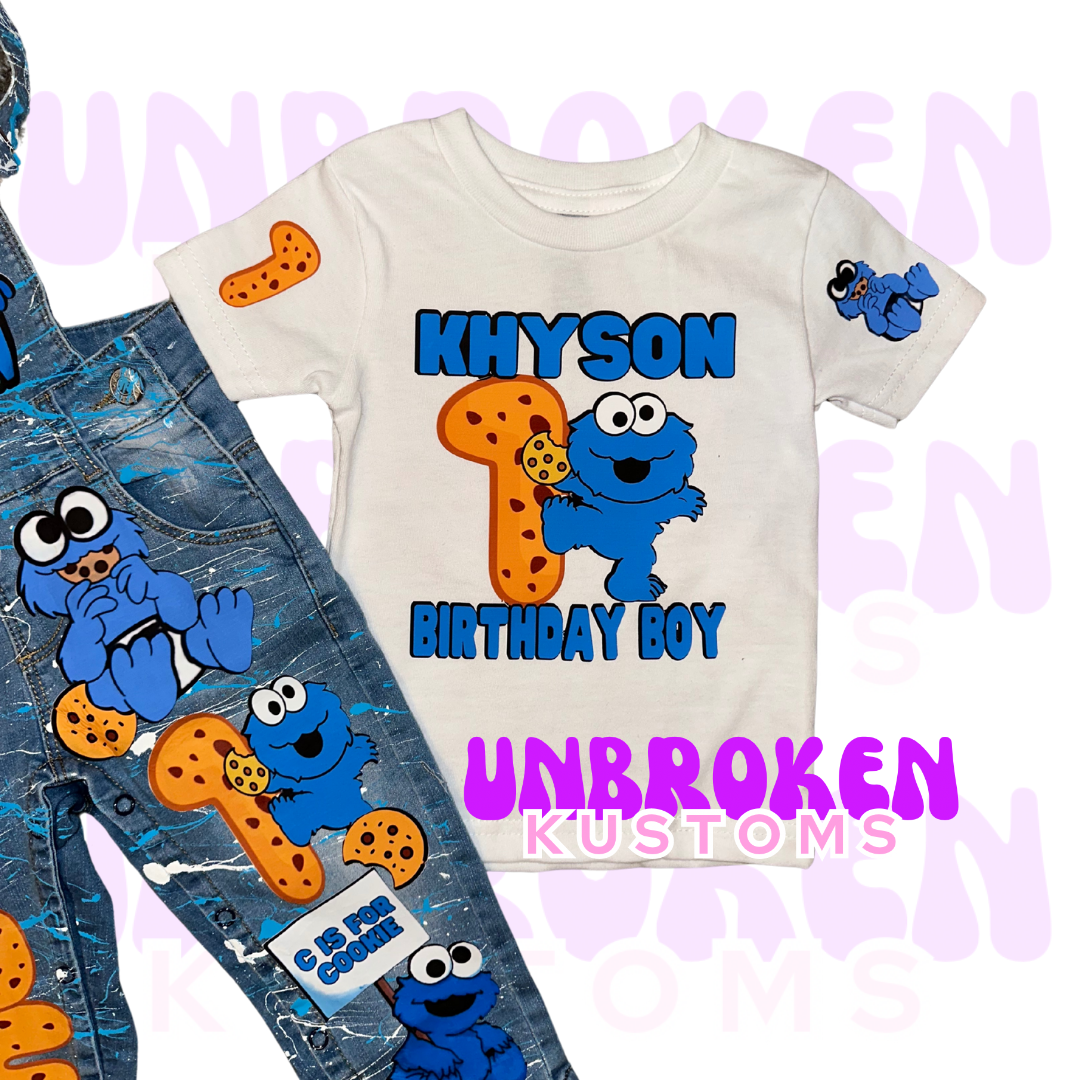 Cookie Monster Birthday Set - Cookie Monster Birthday Outfit - Cookie Monster Birthday