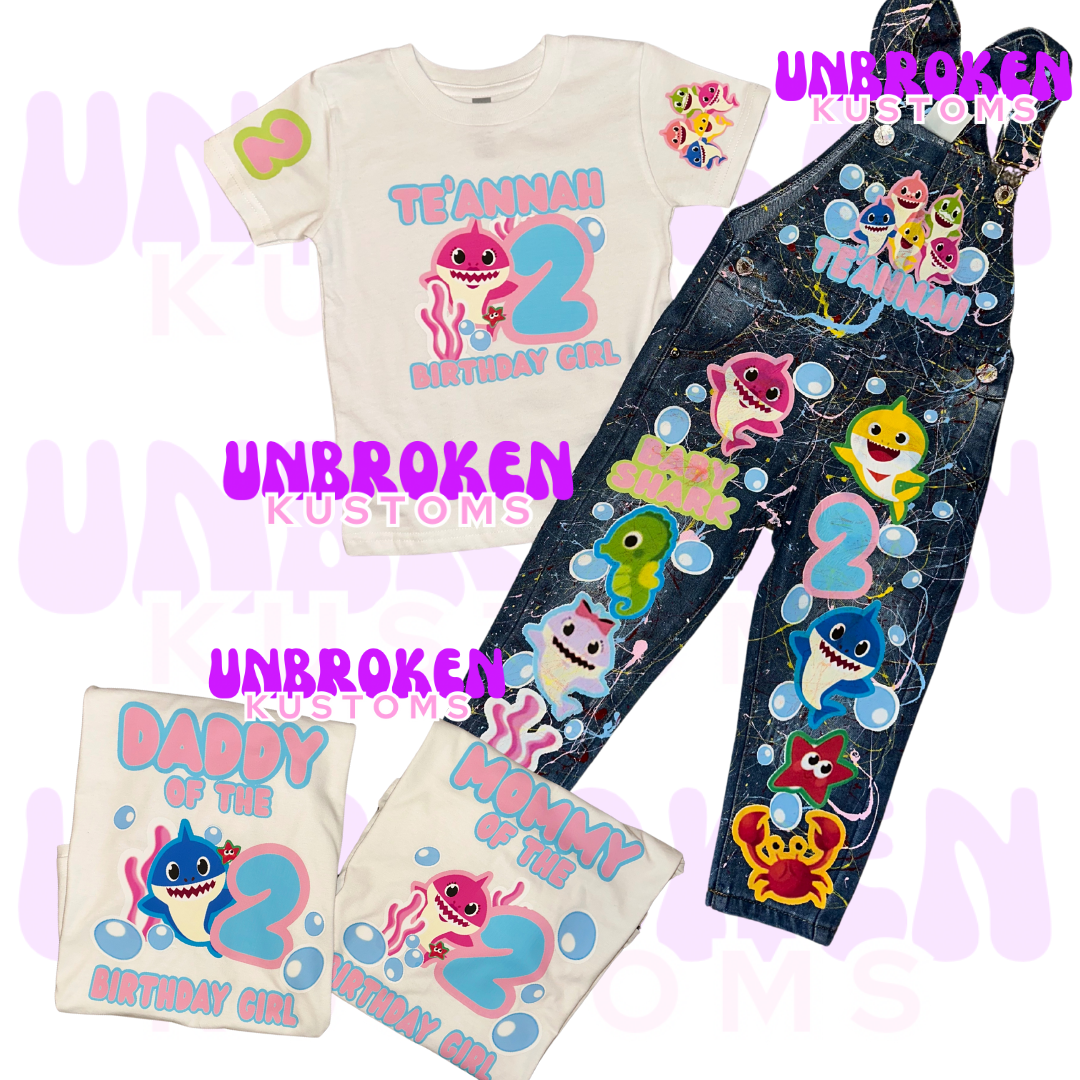 Baby Shark Birthday Set - Baby Shark Birthday Outfit - Baby Shark Birthday