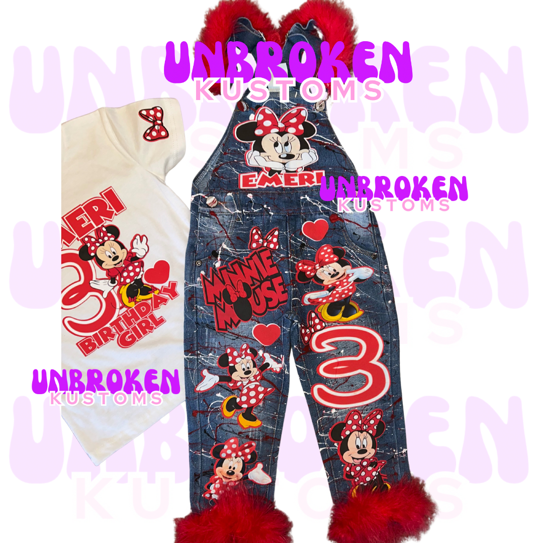 Minnie Mouse Birthday Set - Minnie Mouse Birthday Outfit - Minnie Mouse Birthday