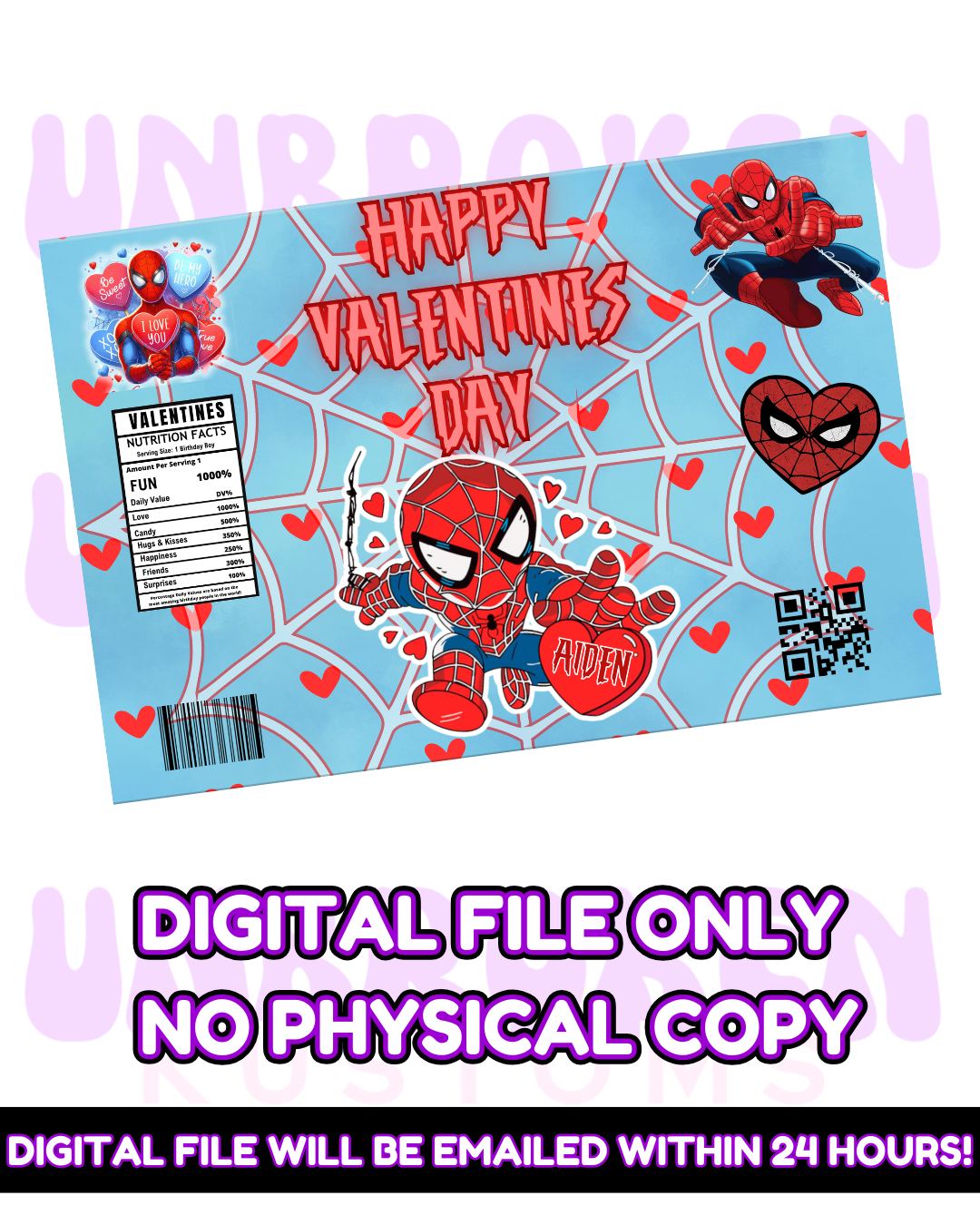 Spider Man Valentines Bag Favor | DIGITAL FILE