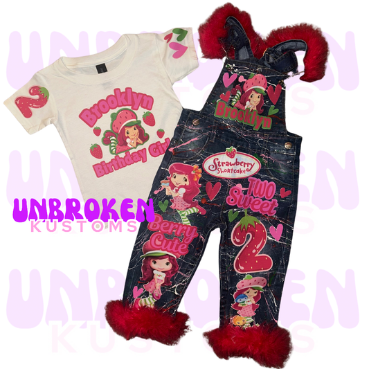 Strawberry Shortcake Birthday Set - Strawberry Shortcake Birthday Outfit - Strawberry Shortcake Birthday