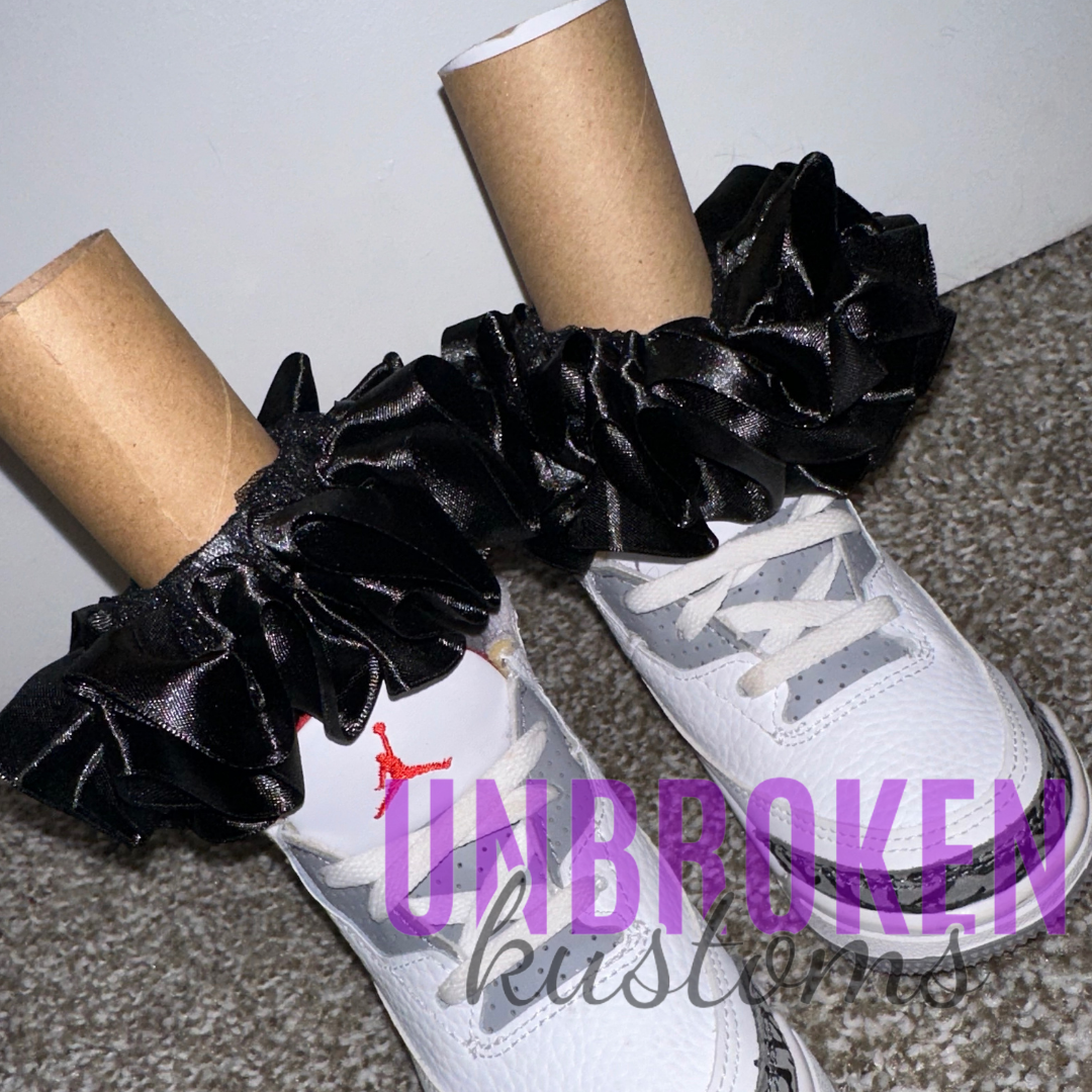 Black Kids Tutu Ruffle Socks