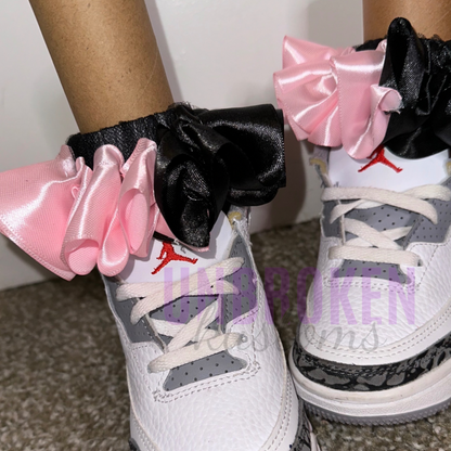 Pink & Black Kids Tutu Ruffle Socks