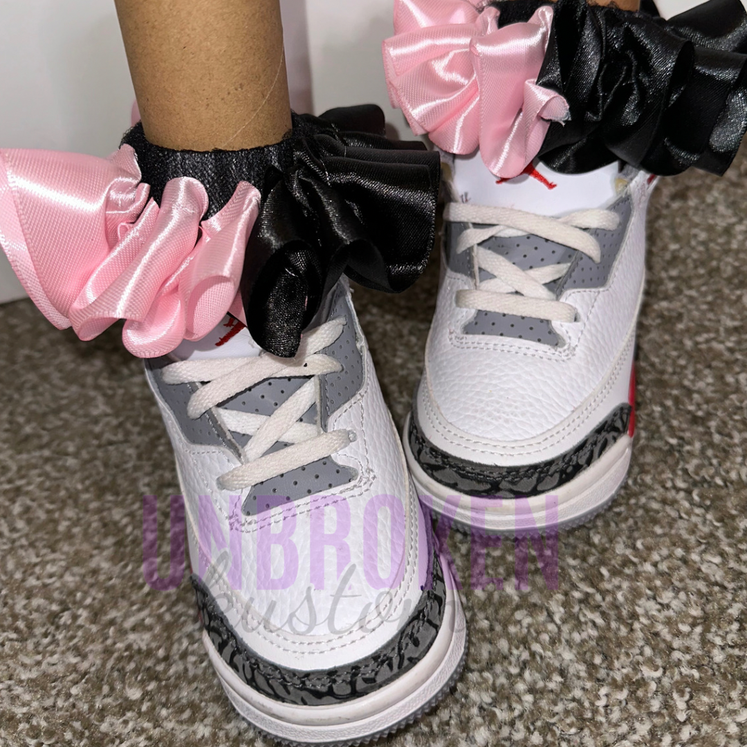 Pink & Black Kids Tutu Ruffle Socks