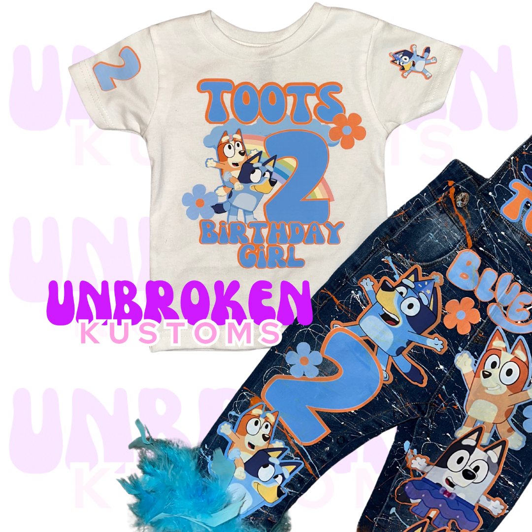 Bluey Birthday Set - Bluey Birthday Outfit - Bluey Birthday