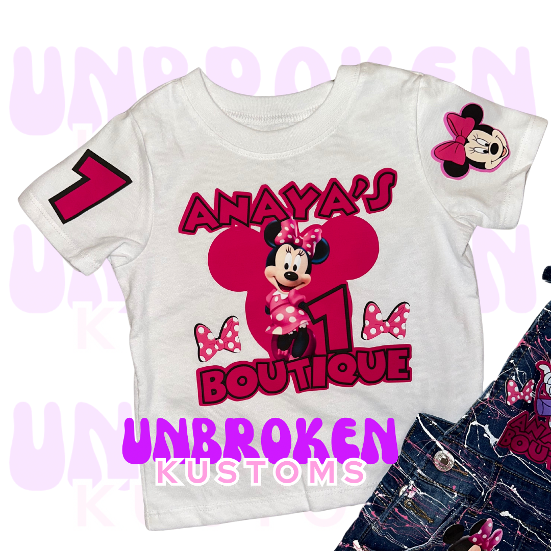 Minnie Mouse Birthday Set - Minnie Mouse Birthday Outfit - Minnie Mouse Birthday