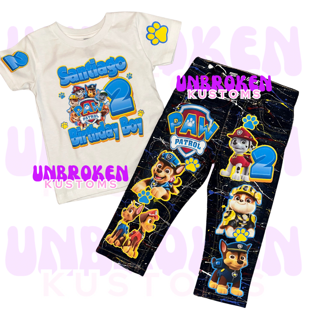 Paw Patrol Birthday Set - Paw Patrol Birthday Outfit - Paw Patrol Birthday