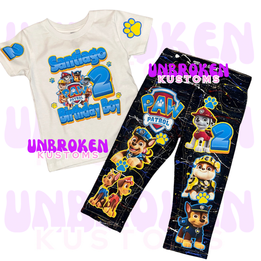 Paw Patrol Birthday Set - Paw Patrol Birthday Outfit - Paw Patrol Birthday