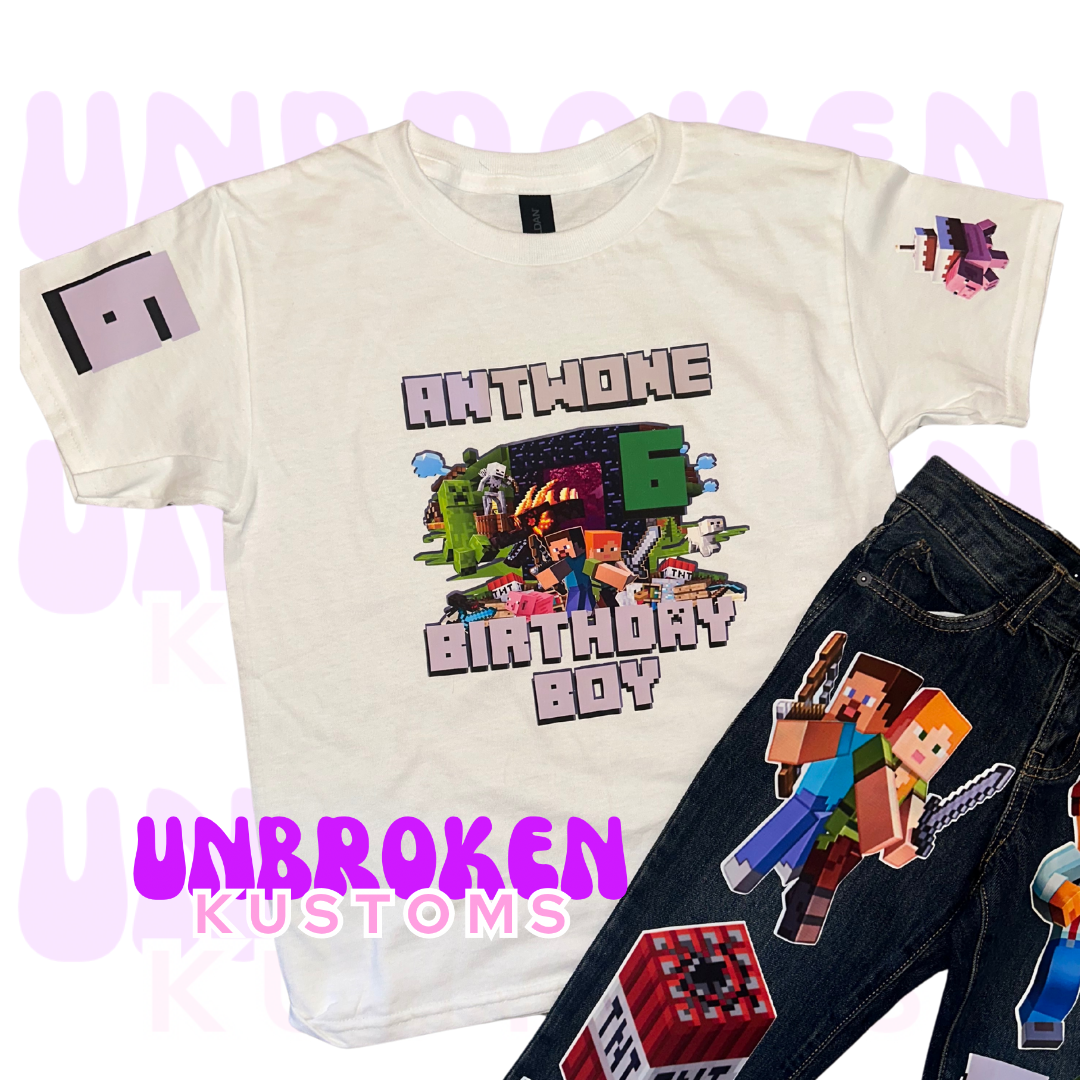 Minecraft Birthday Set - Minecraft Birthday Outfit - Minecraft Birthday