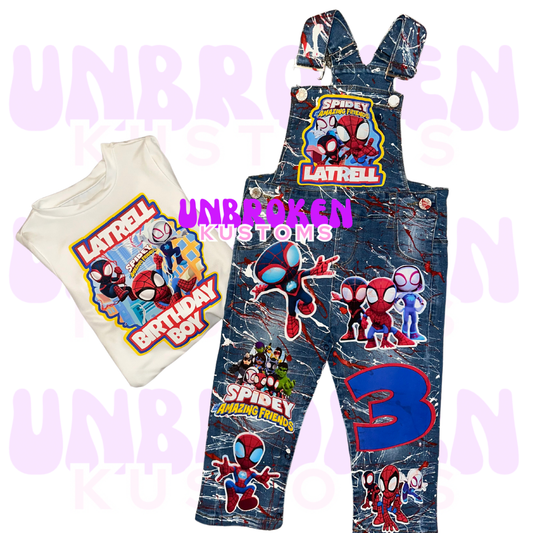 SpiderMan Birthday Set - Spidey and Friends Birthday Outfit - Spider Man Birthday an