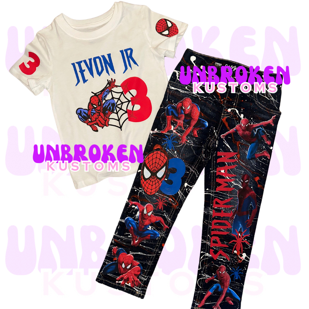 SpiderMan Birthday Set - Spider Man Birthday Outfit - Spider Man Birthday