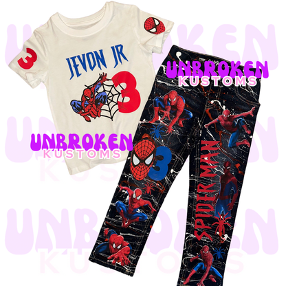 SpiderMan Birthday Set - Spider Man Birthday Outfit - Spider Man Birthday