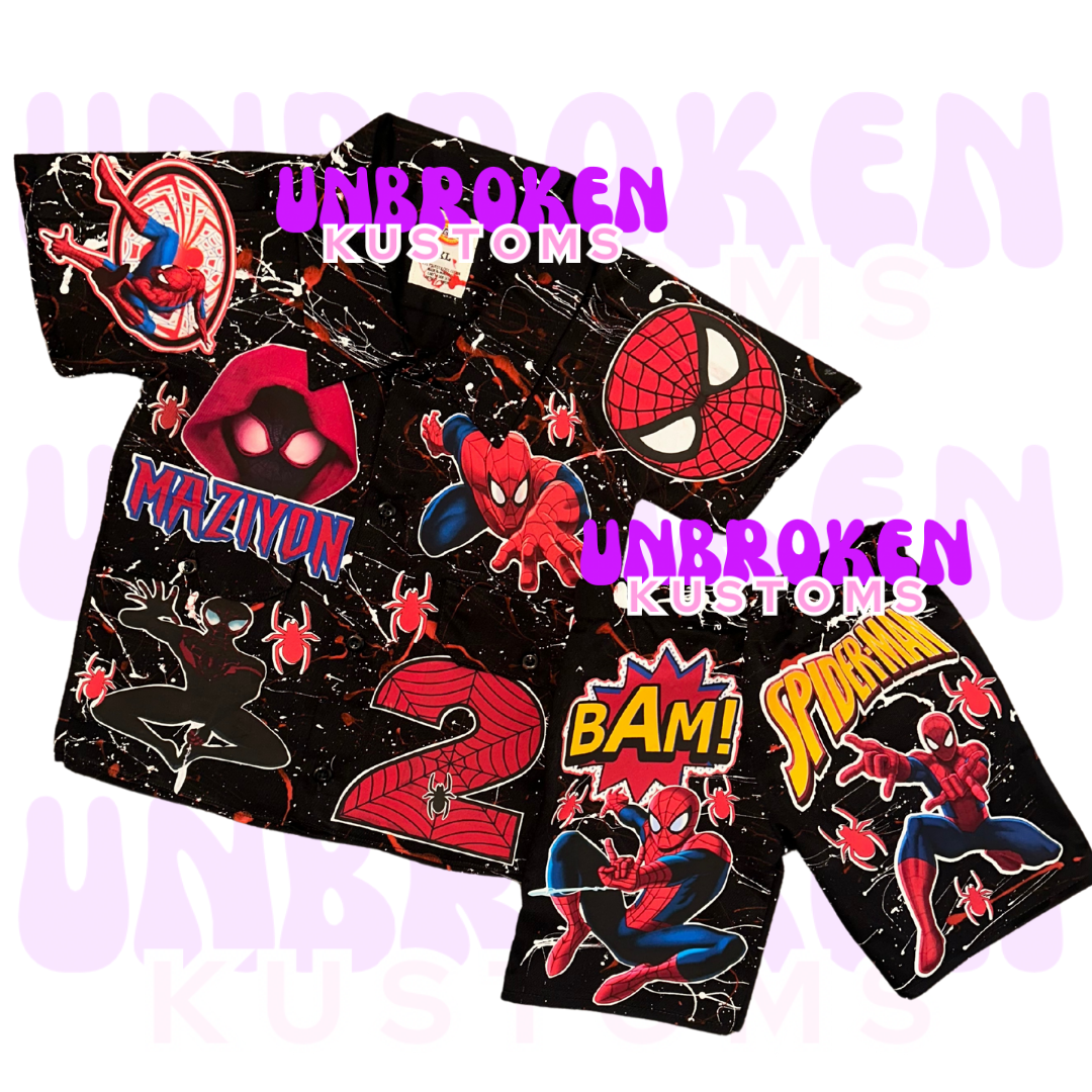 Spider Man Birthday Set - Spider Man Birthday Outfit - Spider Man Birthday