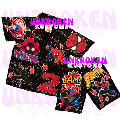 Spider Man Birthday Set - Spider Man Birthday Outfit - Spider Man Birthday