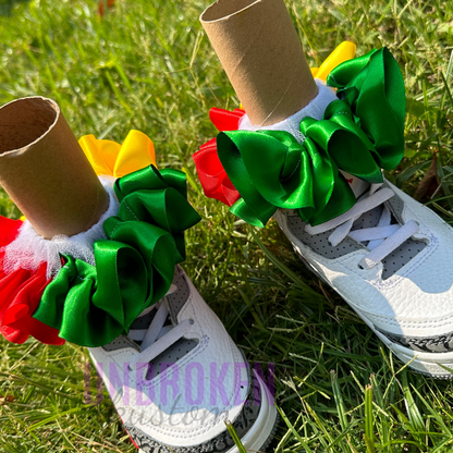 Red, Yellow and Green Kids Tutu Ruffle Socks