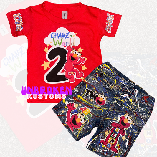 Elmo Inspired Birthday Outfit