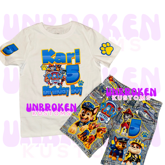Paw Patrol Birthday Set - Paw Patrol Birthday Outfit - Paw Patrol Birthday