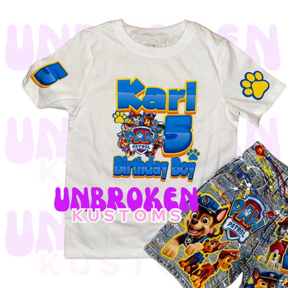 Paw Patrol Birthday Set - Paw Patrol Birthday Outfit - Paw Patrol Birthday